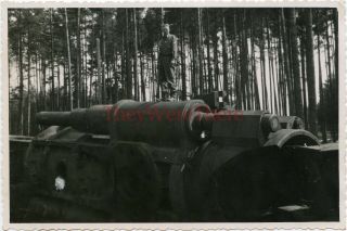 Wwii Photo - 1st Infantry Division - Captured German Schwerer Gustav / Dora Gun 3