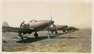 Wwii Photo - P 39 Airacobra Fighter Plane Flight Line On Airfield