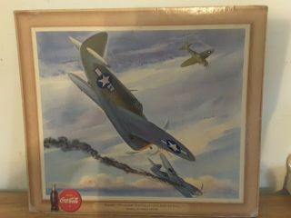 Vintage World War 2 Airplane Poster By Coca Cola  Thunderbolt P - 47 Pursuit