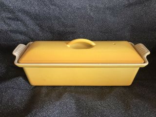 Le Creuset Made In France No 28 Enameled Cast Iron Yellow Colored Pate - Terrine
