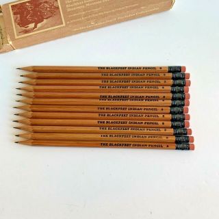 Vintage The Blackfeet Indian Pencil Wood No 2 Set Of 12 C4