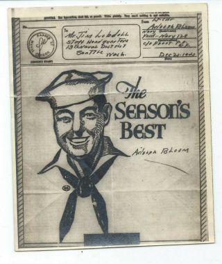 Wwii Illustrated Vmail Letter Navy 128 Pearl Harbor Hawaii Christmas Theme 1943