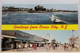 Jersey Nj Ocean City Greetings Beach Boardwalk Postcard Old Vintage Card Pc