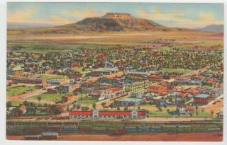 Tucumcari,  Nm Postcard Aerial View Of City Vintage Linen Curt Teich Old 1940 