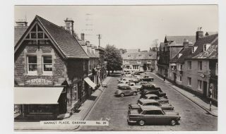 Old Real Photo Card Oakham Market Place Rutland Leicester Old Cars Stamford