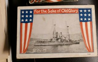 Wwi Rare U.  S.  S.  Idaho Vintage Pc For The Sake Of Old Glory