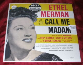 Ethel Merman Call Me Madam Lp 1950 Decca Mono Still Rare