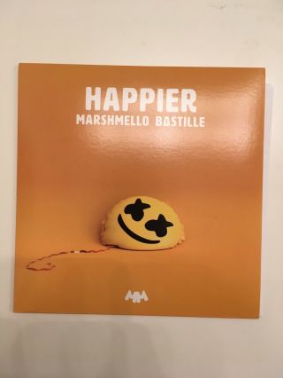 Happier 7” Single Yellow Vinyl Lp Record By Marshmello (only 100 In Existence)