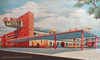 Jersey Nj Atlantic City St Moritz Motel Postcard Old Vintage Card View Post
