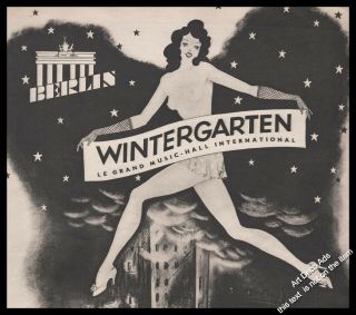 1943 Ww2 Music Hall Berlin Wintergarten Germany Topless Vintage Print Ad