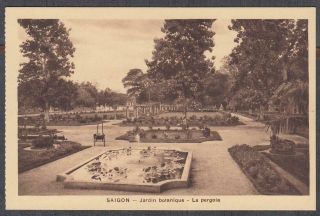 Vietnam Indochina Old Postcard Saigon Botanical Garden - La Pergola Indochine