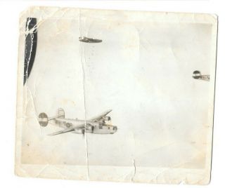 Wwii Orig Photo Usaaf 466th Bg B - 24s On Mission Dropping Bombs