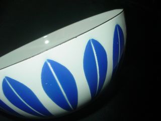 Cathrineholm Lotus Art Blue Bowl 8 " Enamel Mid Century Retro Eames Danish Modern