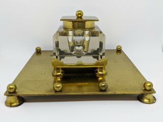 Inkwell - Large Square Arts & Crafts Mission Style Inkwell