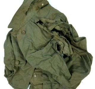 Vintage 40s Hbt Remnants Scraps Ww2 Wwii Shirt/jacket Army Usmc Repair Buttons