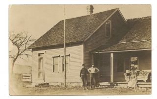 Postcard Pc Rp House & Family East Brownfields Maine Me Circa 1908 112 Years Old