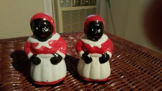 Vintage Auntie Jemima Salt And Pepper Shakers Usa 3.  5 Inches Tall