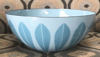 Vintage Catherine Holm Norway Lotus Bowl Two Color Blue Enamelware 9.  5 Inch Mcm