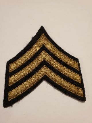 Ww2 Era Us Army Sergeant 4th Grade Chevron Felt Patch Authentic