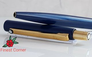 Mont Blanc Ballpoint Pen Slimline Noblesse Model Blue Gold Read Descriptions Z41