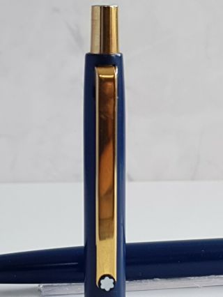 Mont Blanc Ballpoint Pen Slimline Noblesse Model Blue Gold Read Descriptions Z41 3