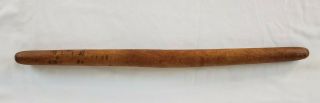 Antique - Primitive Treen Dough 21 " Rolling Pin Handmade From 1 Piece Solid Wood