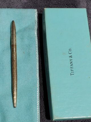 Vintage Tiffany & Co Sterling Silver Ladies Ballpoint Pen & Pouch