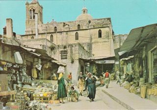 Old Post Card Carte Postale Ancienne Israel Nazareth Market Street Le Marché