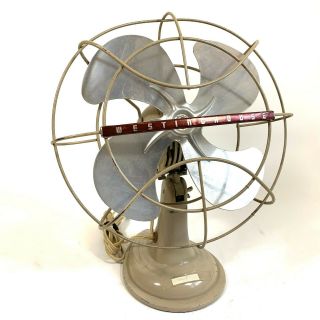 Westinghouse Fan Vintage Table Top Metal Blades Stand 10 " Oscillating