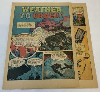 1944 Three Page Cartoon Story Wwii Weather To Order Hap Arnold,  Irving Krick