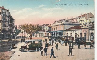 Carte Postale Ancienne Old Postcard Cannes La Gare écrite 1928