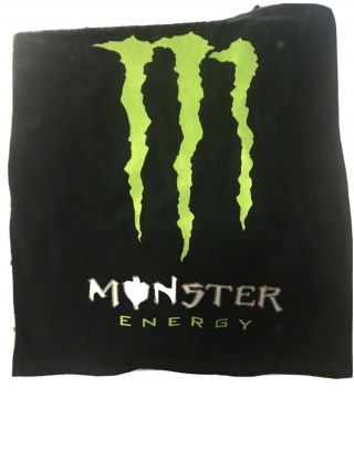 Monster Energy Drink Logo Promo Black Terry Cloth Hand Towel 18 " X 12 "