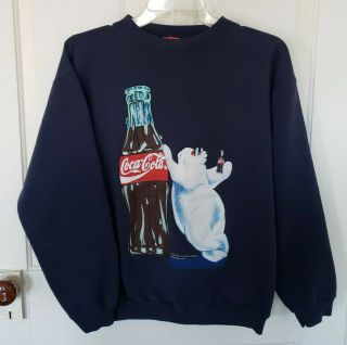 Vintage 90s Coca Cola Coke Polar Bear Crewneck Sweatshirt Ladies Large