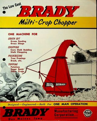Brady Multi - Crop Chopper Brochure Des Moines Ia Crush Cut Chopping Topping Farm