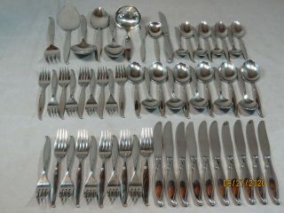 57 Pc Oneida Community Driftwood Stainless Flatware Service For 10,  Serving Pc