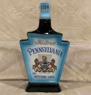 Vtg 1968 Historic Pennsylvania Keystone State Jim Beam Decanter Bottle Liberty