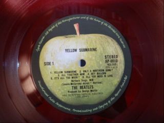 THE BEATLES / YELLOW SUBMARINE,  RARE RED WAX JAPAN ORIG.  1st PRESS 1969 LP EX, 2