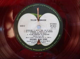 THE BEATLES / YELLOW SUBMARINE,  RARE RED WAX JAPAN ORIG.  1st PRESS 1969 LP EX, 3