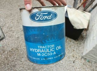 Vintage Ford Tractor Hydraulic Oil 1 Gallon Oil Can Gas Service Station