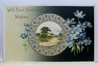 Greetings With Best Birthday Wishes Postcard Old Vintage Card View Standard Post