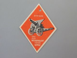 German Ww2 Whw / Winterhilfswerk - Tag Der Wh 1939,  Artillerie