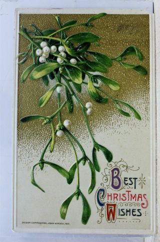 Christmas Best Xmas Wishes Postcard Old Vintage Card View Standard Souvenir Post