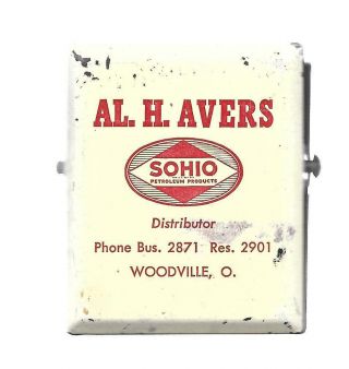 Metal Advertising Clip - Al.  H.  Avers,  Sohio Petroleum Products,  Woodville,  Ohio