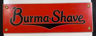 Burma Shave Barber Shop Porcelain Sign Black Lettering 12x4
