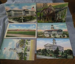 Vtg Linen Postcards Old Tennessee Mill Nashville Capitol Building Hospital