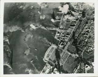 1944 Press Photo Aerial View Of Damage Of Japanese Ships In Manila Harbor