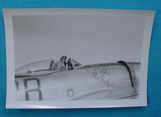 Wwii Photo Fighter Airplane Nose Art De Rebel
