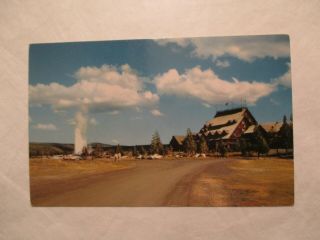 Old Faithful Geyser And Inn Yellowstone Park Postcard