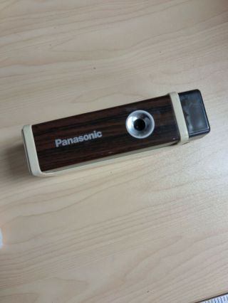 Vintage Panasonic Battery Operated Pencil Sharpener Kp - 2a - Brown Wood Grain