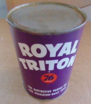 Royal Triton Union 76 1 Quart Oil Can Gas Station Soldered Seam Old Tin